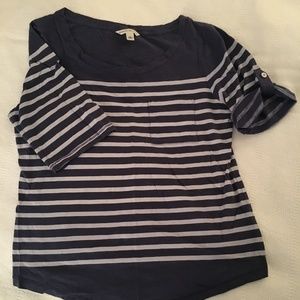 Banana Republic Roll Sleeve Striped Tee